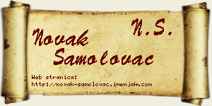 Novak Samolovac vizit kartica